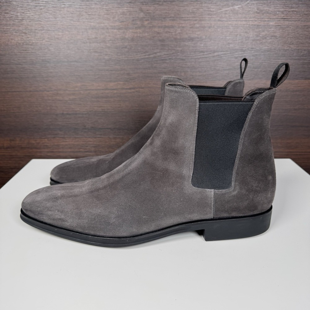 Monte Rosso Enrico Chelsea Boots Men's 12 M -  Suede Leather Gray -Made In Italy